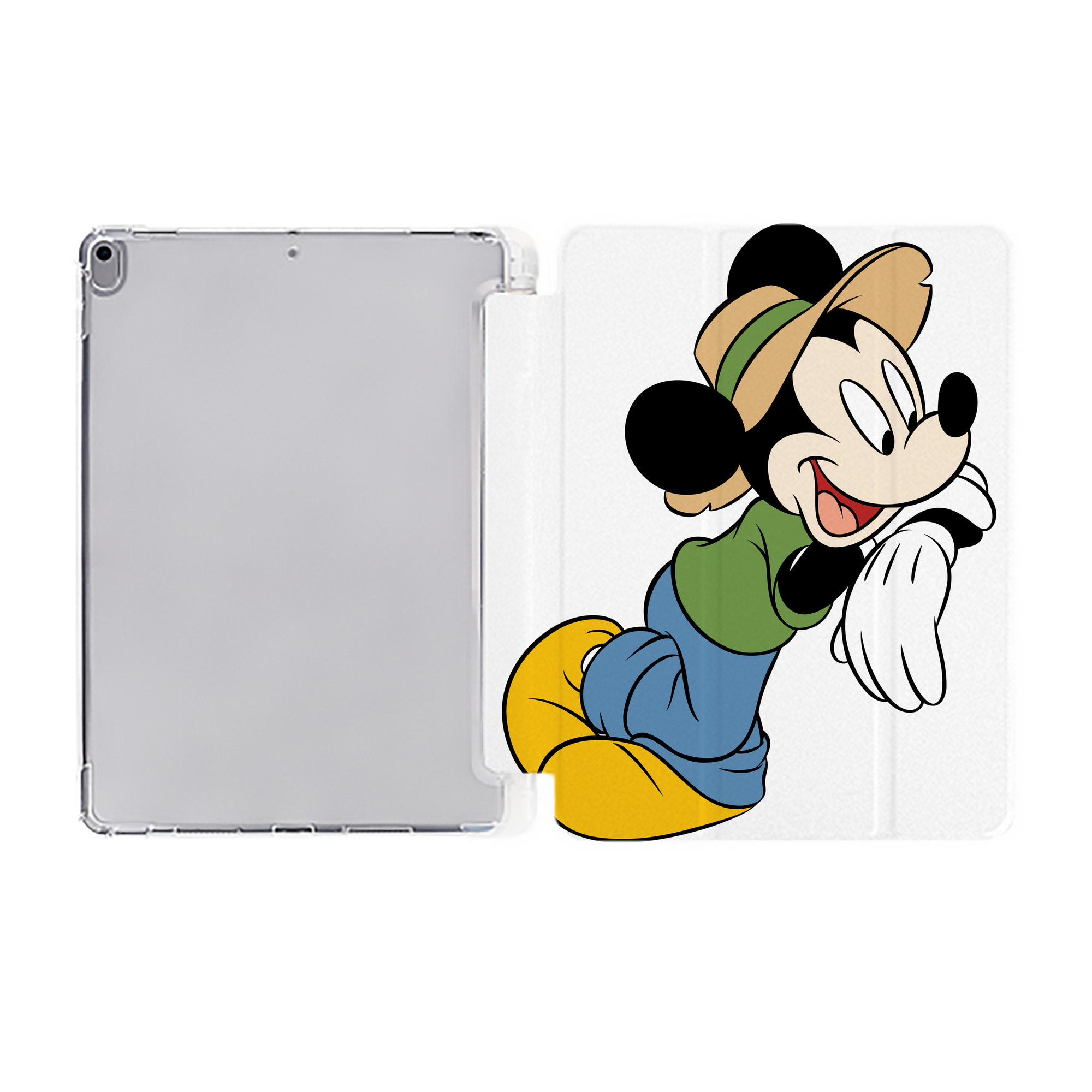 （画像用） ミッキーマウス Mickey Mouse IPad ケース ペン収納付き 三つ折りスタンド PUレザー×シリコン 対応機種9.5/10.5/10.9インチ